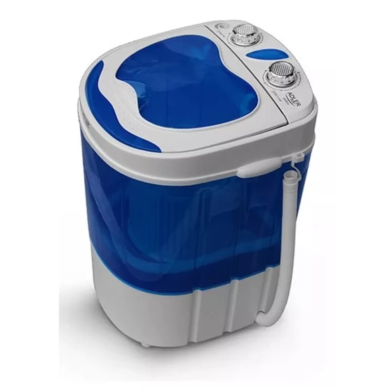 Adler AD 8051 lavadora de carga superior 3 kg con centrifugado, semiautomática, anchura 38 cm, profundidad 37 cm, blanco/azul