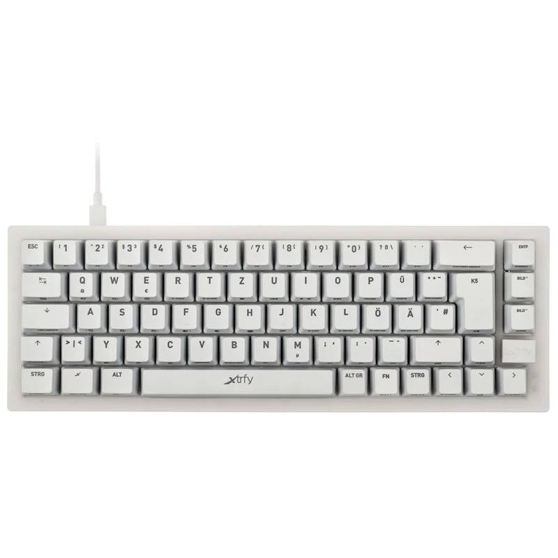 Teclado gaming mecánico TKL XTRFY K5 RGB – tenkeyless, transparente/blanco