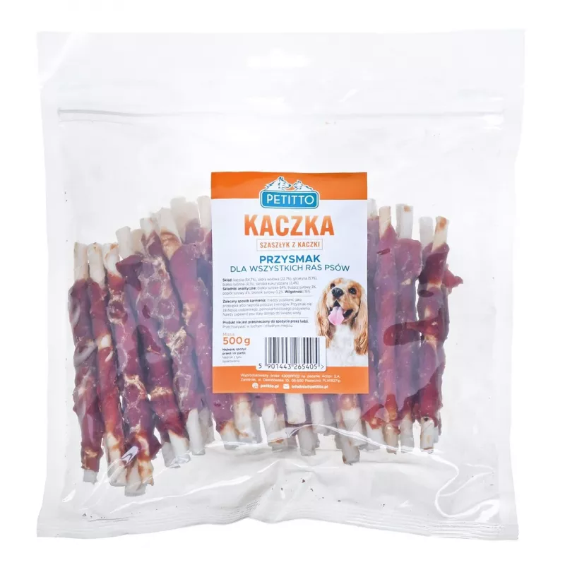PETITTO Kebab de pato snack para perros, 500 g