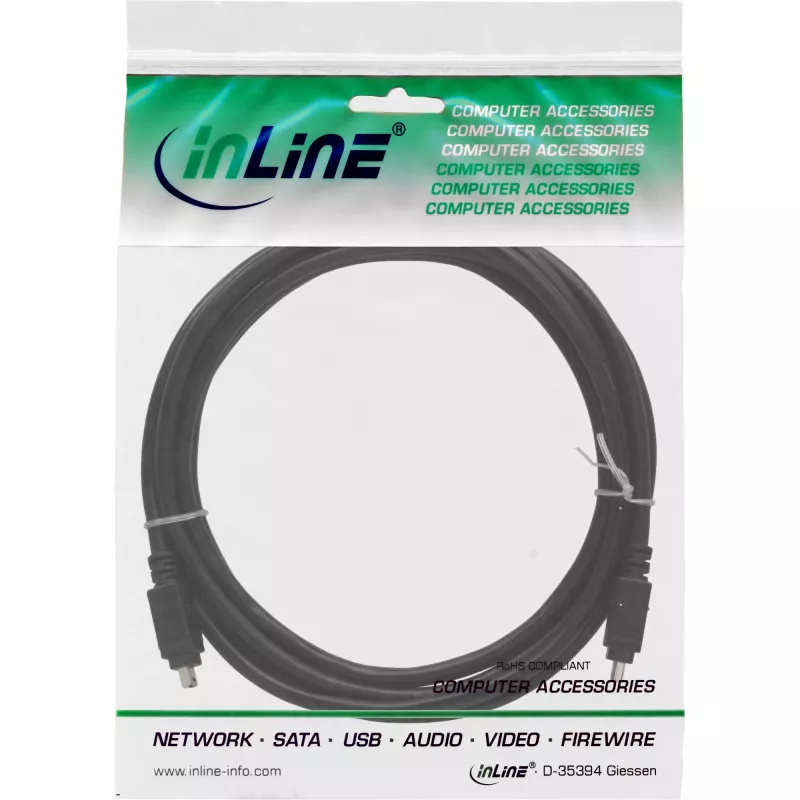 Cable FireWire 400 1394 InLine de 4 pines conector/conector 3 m