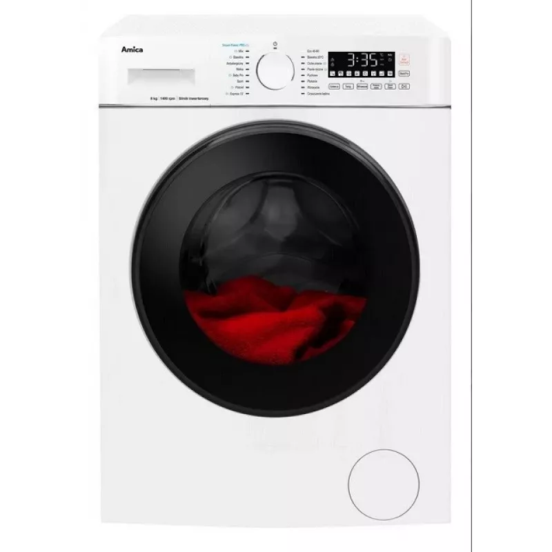 Lavadora Amica capacidad 8 kg, clase energética A, 1400 rpm, 16 programas, blanco