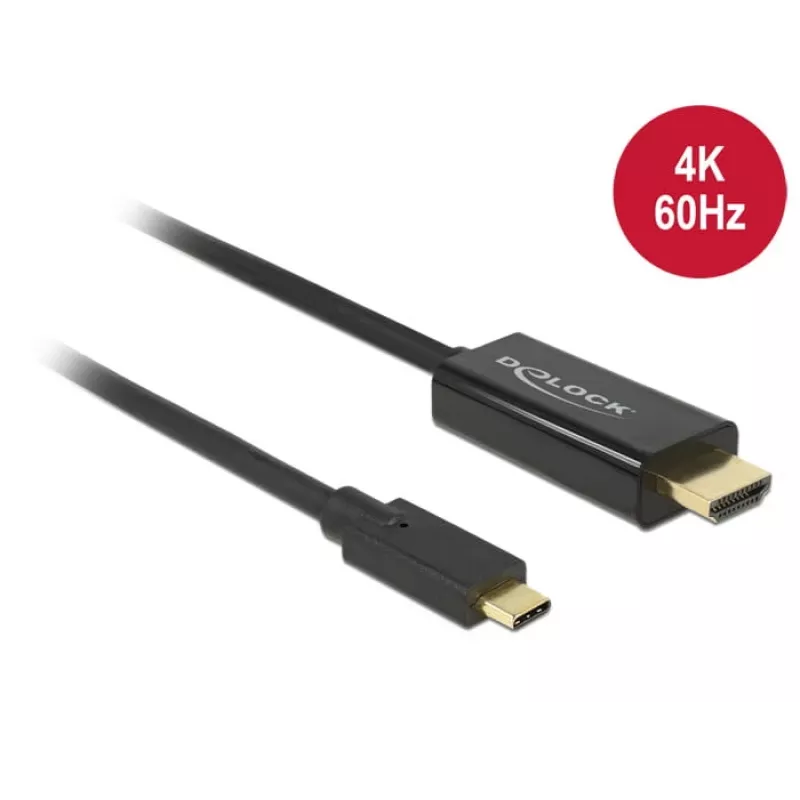 Adaptador de cable de vídeo DeLOCK 85290 USB Type-C a HDMI 1m Negro