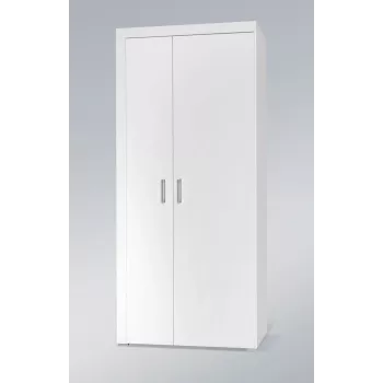 Armario ropero cama meble SAMBA blanco/blanco brillo, 900×550×2030 mm, 1 balda