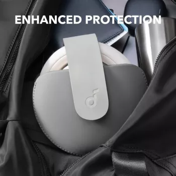 Funda para auriculares Anker Soundcore Space One Pro con botones metálicos magnéticos, gris