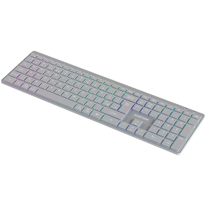 CANYON Teclado HKB-W11 UK/US RGB Dual Mode Inalámbrico Gris