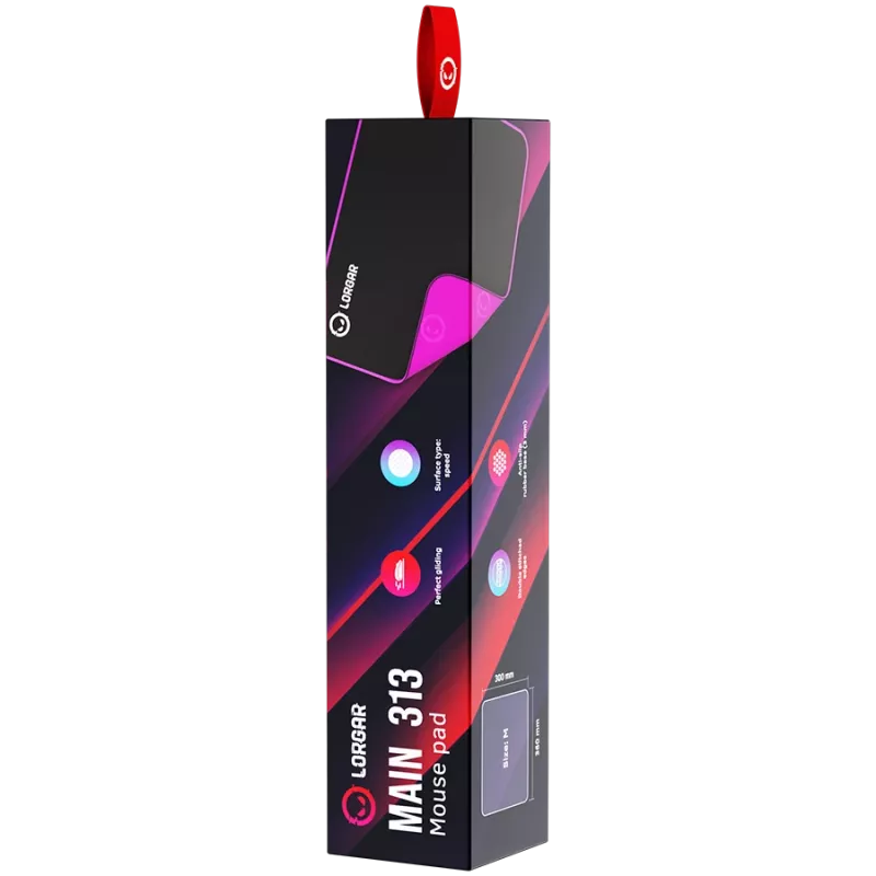 Alfombrilla gaming Lorgar LRG-GMP313 negra violeta 360x300mm