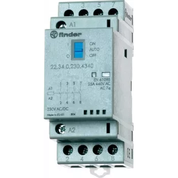 Contactor de instalación Finder para carril de 35 mm 22.34.0.230.1720 3 contactos cerrados/1 abierto (22.34.0.230.1720)