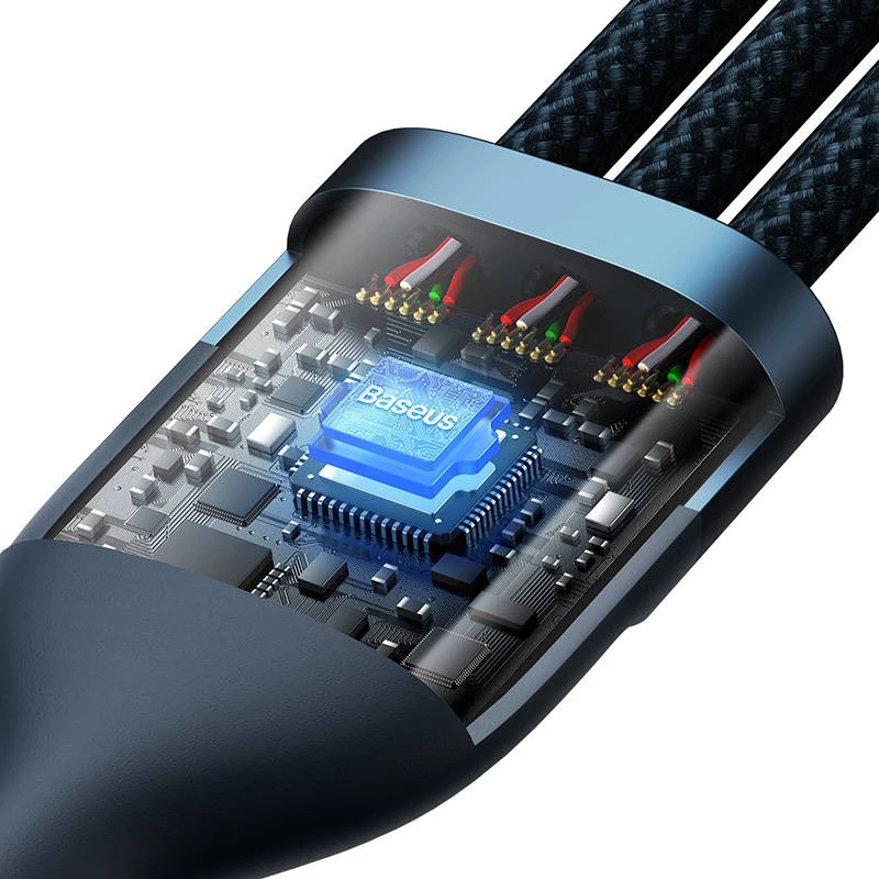Cable USB Baseus CASS030003 1,2 m USB A USB-C/Micro-USB-A/Lightning azul