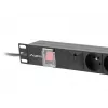 Unidad de distribución de energía LANBERG PDU-06E-0200-BK — 6 salidas Type-E, 16 A, cable de 2 m, rack 1HE, 220–250 V
