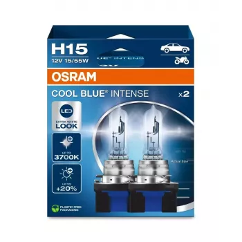 Set de lámparas para automóvil Ledvance H15 12V 55/15W PGJ23T-1 Cool Blue Intense (2 uds.)