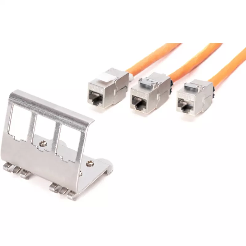 Adaptador Digitus AN-25183 para 3x módulo Keystone acero inoxidable