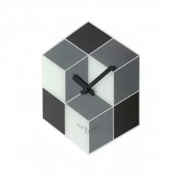 Reloj NeXtime 8171 Cubic, 43,5x37 cm, pared, negro/blanco/gris