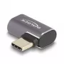 Adaptador USB DeLOCK 40 Gbps USB Type-C PD 3.0 100 W conector macho a conector hembra acodado izquierda/derecha 8K 60 Hz metal