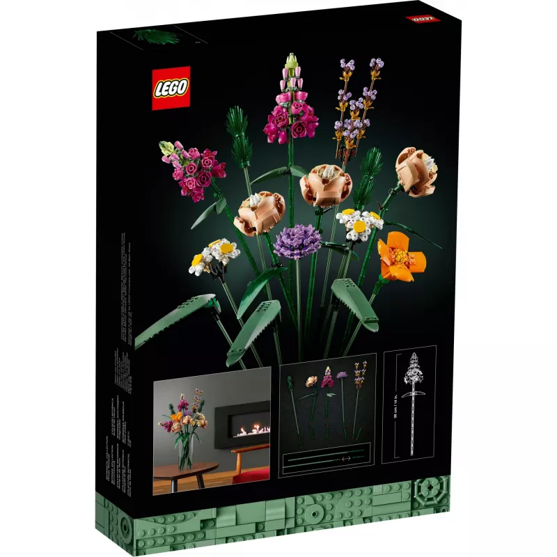 LEGO 10280 Icons Ramo de flores Set de flores artificiales para adultos Accesorios decorativos para el hogar Idea de regalo para mujeres hombres Ella y Él esposa o marido