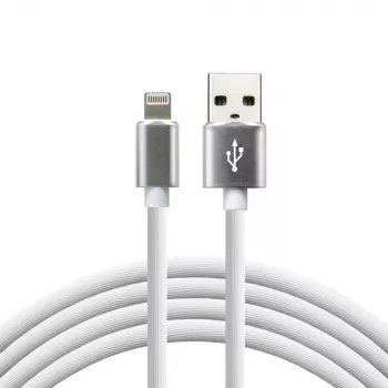 everActive Cable USB Lightning 1m - Blanco, silicona, carga rápida, 2,4A - CBS-1IW