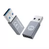 Adaptador GRAUGEAR G-AD-CTA-10G USB-A a USB-C Plata