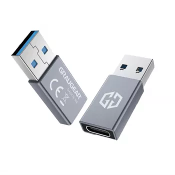 Adaptador GRAUGEAR G-AD-CTA-10G USB-A a USB-C Plata