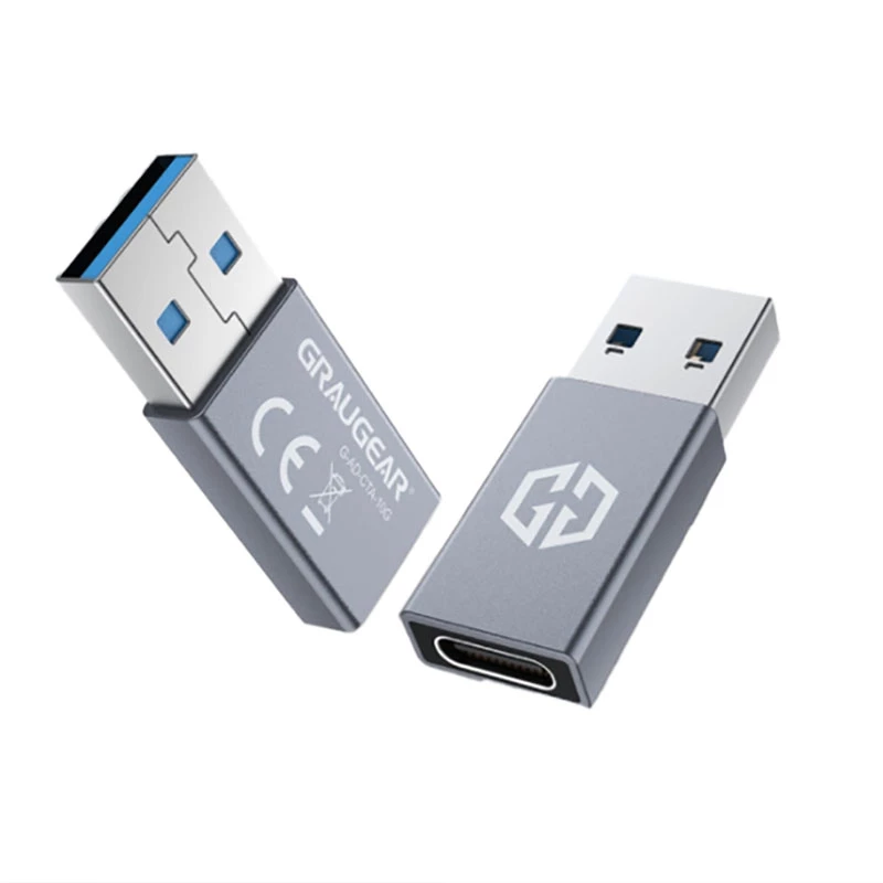 Adaptador GRAUGEAR G-AD-CTA-10G USB-A a USB-C Plata