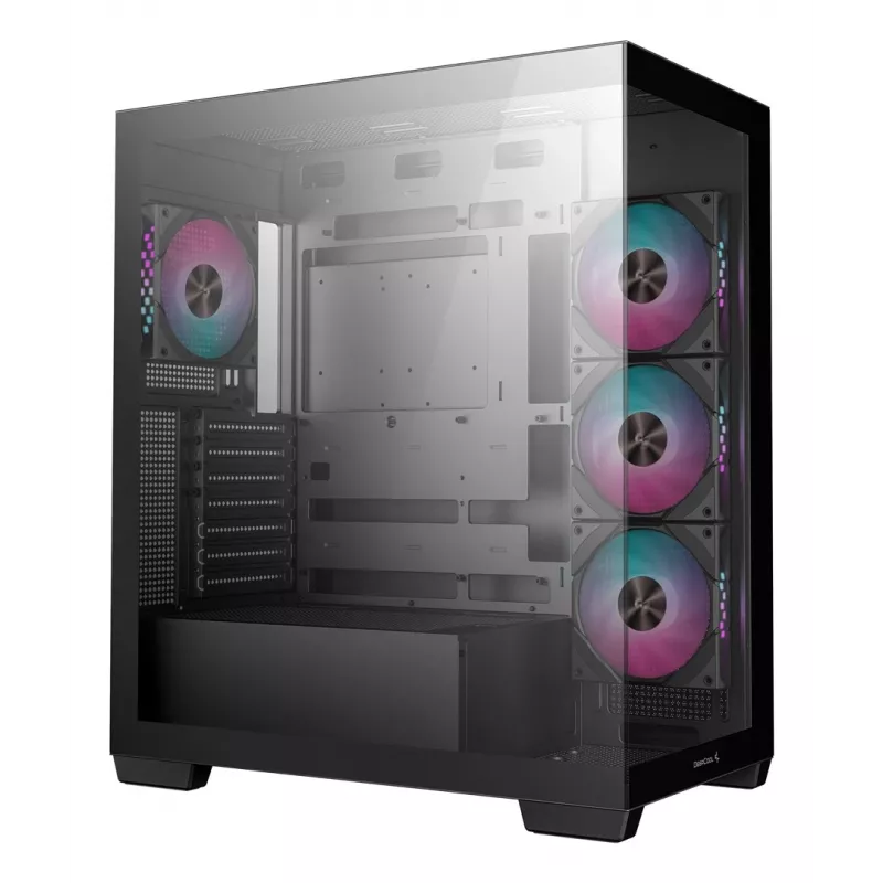 Caja de PC DeepCool CG580 4F semitorre — ATX/ITX/MicroATX, cristal templado, 3×120mm+1×120mm ventiladores, 2×3,5