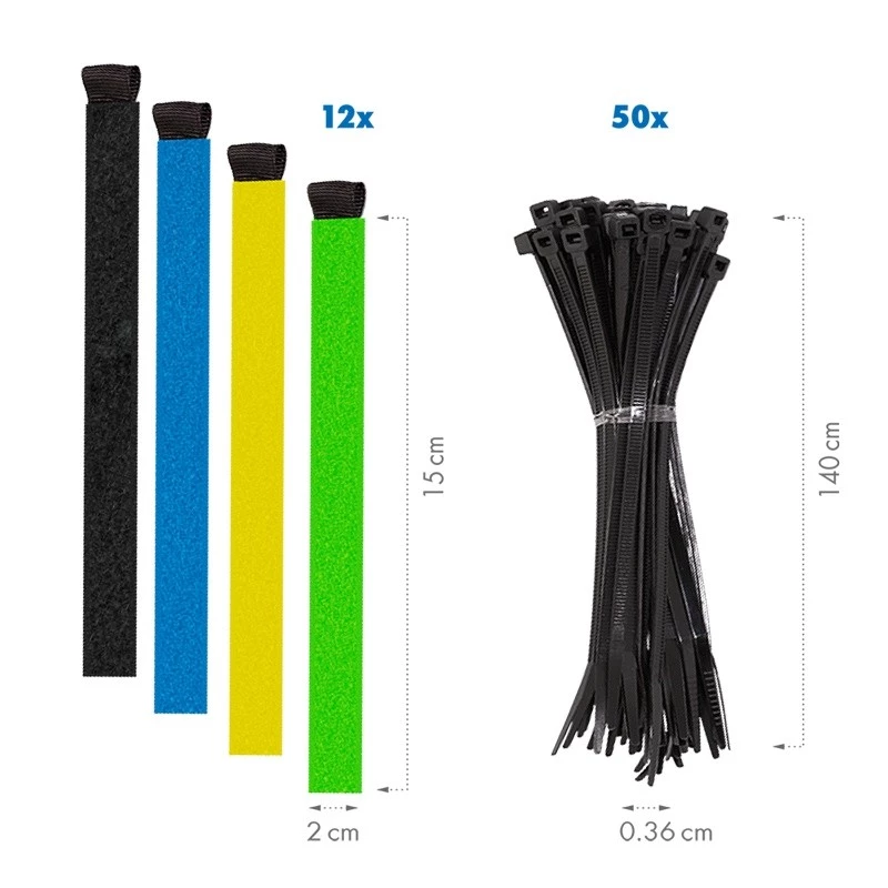 LogiLink Set organizador de cables 128 piezas