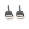Cable de conexión USB Assmann, Type-A M/M, 3,0 m, compatible con USB 2.0, UL, negro (AK-300100-030-S)