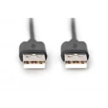 Cable de conexión USB Assmann, Type-A M/M, 3,0 m, compatible con USB 2.0, UL, negro (AK-300100-030-S)