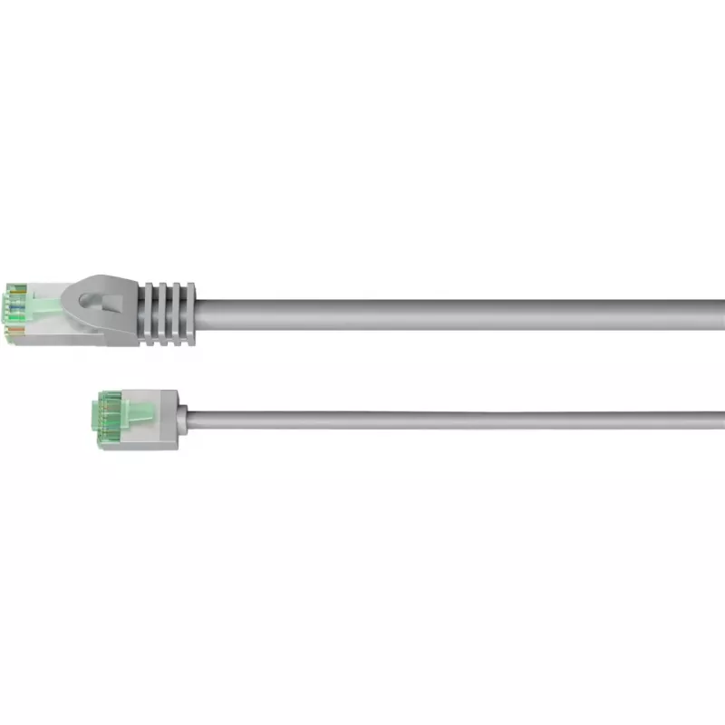 Goobay Cable de red CAT 8.1 ultraflexible Slimline U/FTP gris - conector extra corto 99,9% (74345)