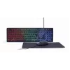 Teclado de tamaño completo con cable con ratón Gembird KBS-UML-01 — USB, QWERTY US, 104 teclas, negro
