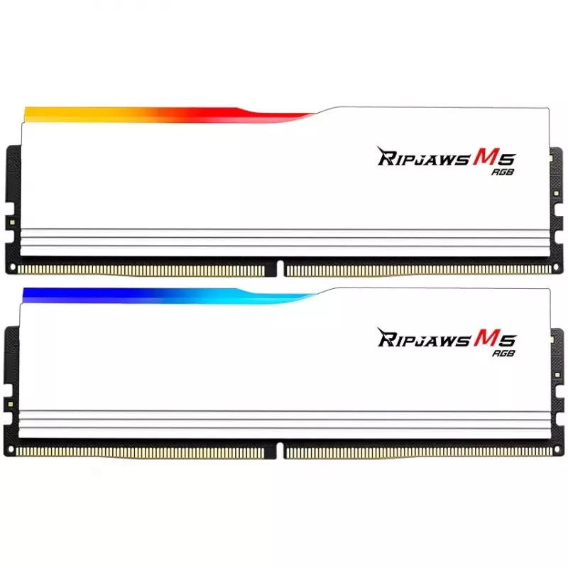 DIMM 32 GB DDR5-6000 (2x 16 GB) Dual-Kit, memoria blanca, F5-6000J3636F16GX2-RM5RW, Ripjaws M5, INTEL XMP