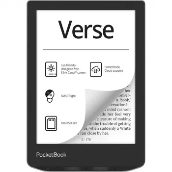 PocketBook Verse - 15,2 cm (6 pulgadas) - E Ink Carta - 758 x 1024 Píxeles - ACSM - DOCX - AZW - DjVu - PRC - AZW3 - EPUB - MOBI - RTF - EPUB DRM - FB2 - PDF - CBR - FB2.ZIP - PDF DRM - TXT