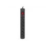 Regleta de enchufes ARMAC Multi M6 con protección contra sobretensiones, 6 tomas, cable de 10 m, negra