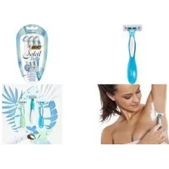 Maquinilla de afeitar desechable BIC Soleil Bella, 3 cuchillas, pack de 3 maquinillas desechables