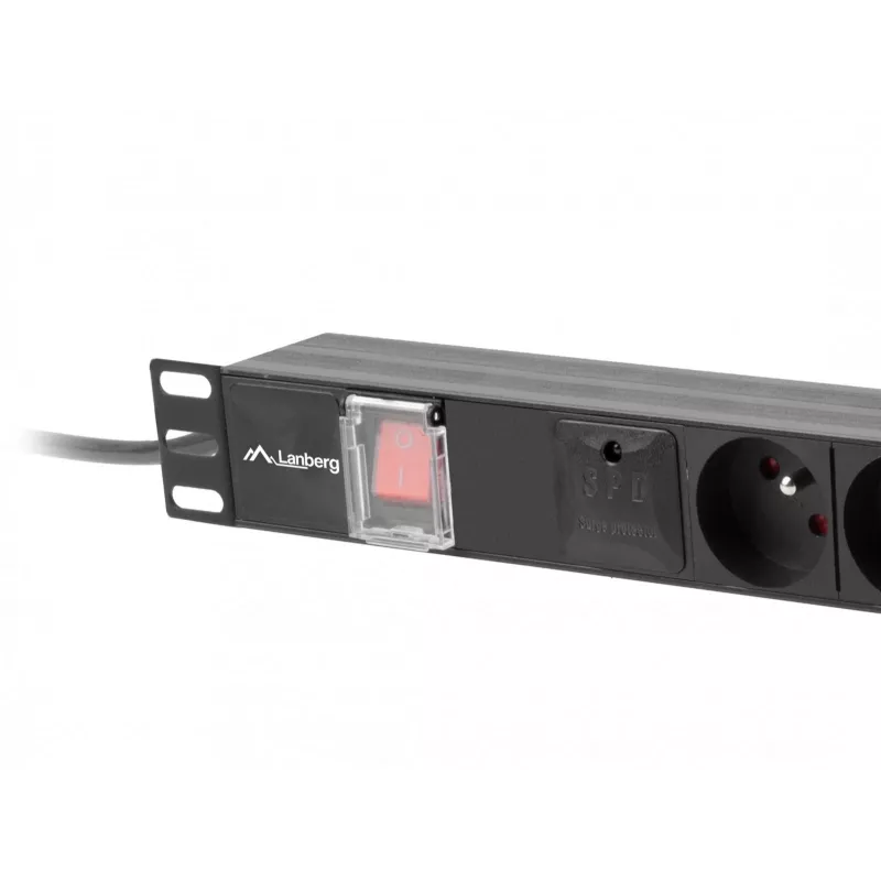 Lanberg PDU-05E-0200-IEC-BK unidad de distribución de corriente (PDU) 5 salidas AC 1U Negra
