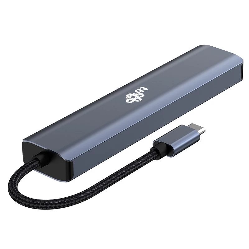 Adaptador HUB USB C 6en1 - HDMI, USBx3, PD, RJ-45