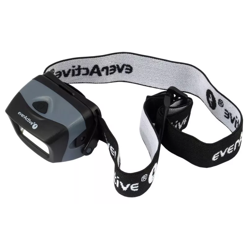 Linterna frontal everActive HL-150, linterna de cabeza, 150 lm, 3 W, IPX4, 3×AAA, negra