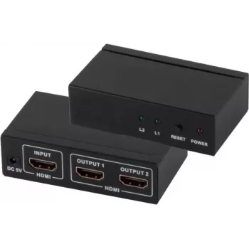 Divisor HDMI ShiverPeaks 05-03002 — 1 entrada 2 salidas, compatible con 4K2K