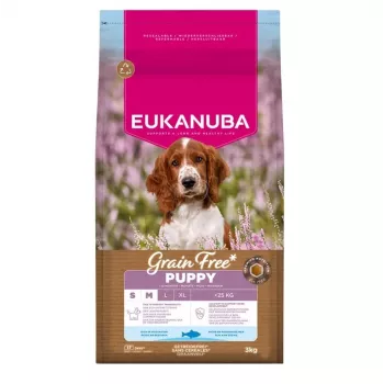 Pienso seco para perros EUKANUBA Puppy & Junior Small/Medium Breed sin cereales Fish, 3 kg