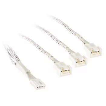 Cable en Y para ventiladores PWM Kolink PGW-AC-KOL-160, 35 cm, trenzado blanco, conector PWM de 1 a 2