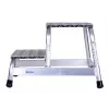 Escalón Krause 805027, aluminio 2 peldaños, carga máx. 150 kg, 680 mm de longitud, 41 cm de altura