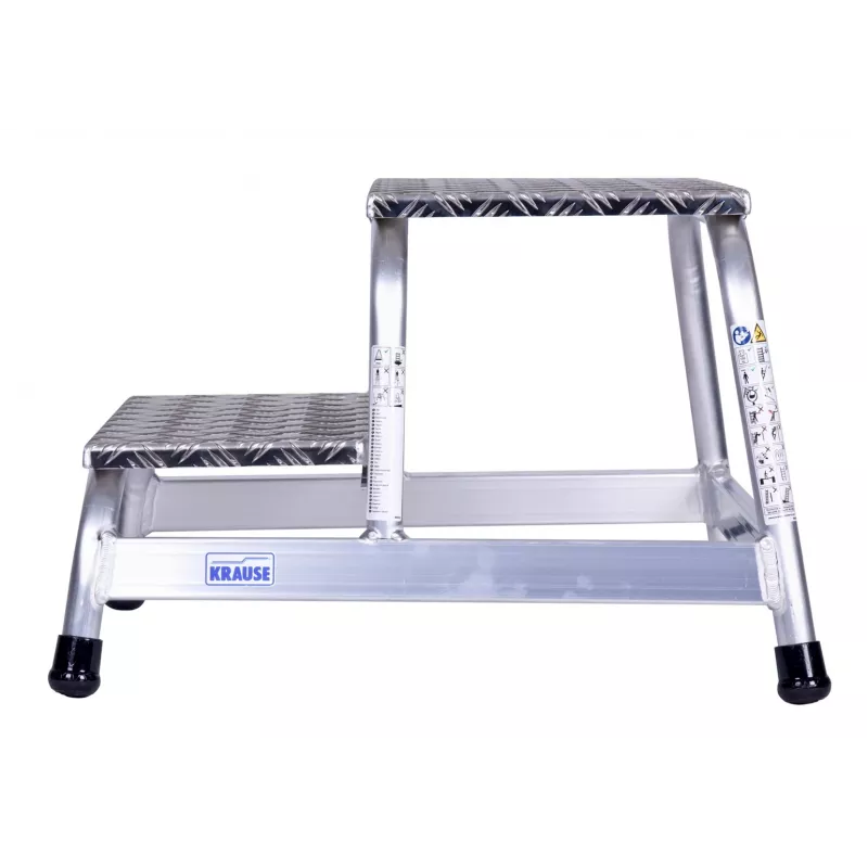 Escalón Krause 805027, aluminio 2 peldaños, carga máx. 150 kg, 680 mm de longitud, 41 cm de altura