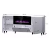 Cama Meble PAFOS cómoda con chimenea eléctrica 180x42x82 cm negro mate