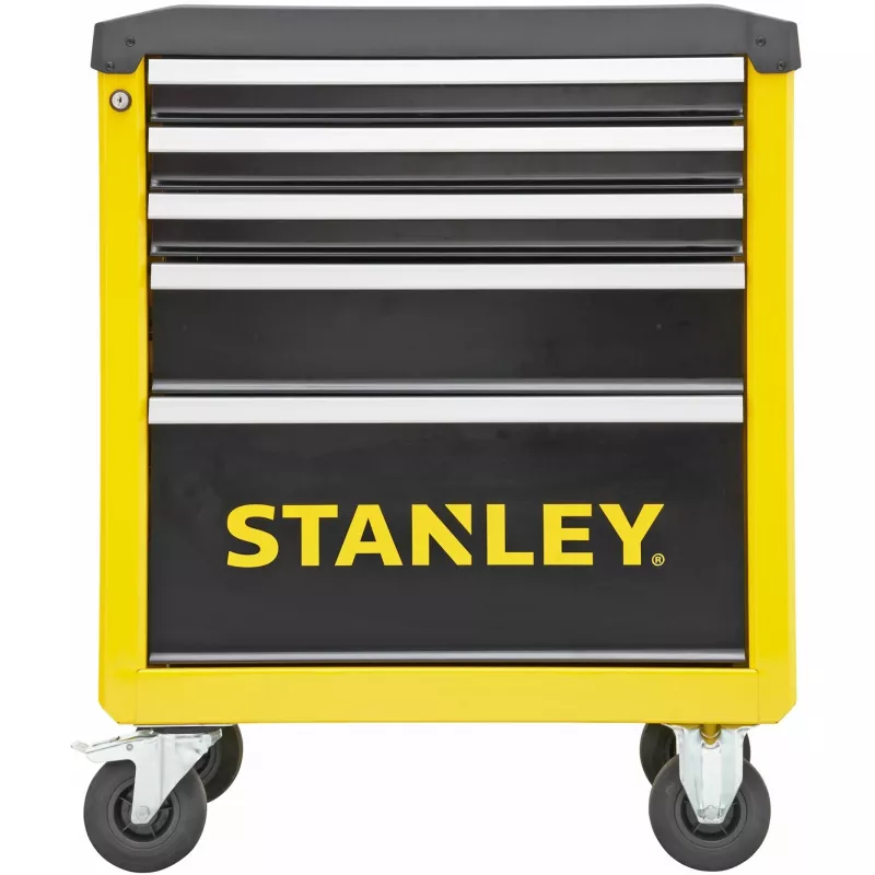 Carro de herramientas Stanley STST74305-1 con 5 cajones, amarillo/negro, 3 cajones planos + 2 altos