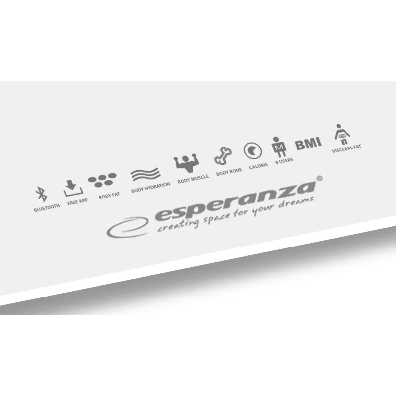Esperanza EBS016W báscula de baño cuadrada blanca báscula de baño electrónica