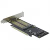 DeLOCK - controlador de almacenamiento - mSATA, M.2 - tarjeta M.2 / mSATA perfil bajo - SATA 6Gb/s, PCIe 4,0 x16 (90486)