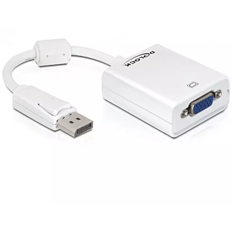 Adaptador de cable de vídeo DeLOCK 61766 0,125m VGA DisplayPort blanco