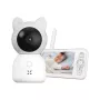XENON X7202 Cámara inteligente para bebés con monitor, Wi-Fi, 2,4 GHz, 3 MP, audio bidireccional, SD, Blanca