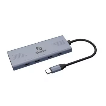 Akasa hub multipuerto 4 puertos USB-C (USB 3.2 Gen 2) con conector USB-C aluminio (anodizado) AK-CBCA32