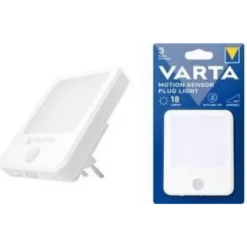 Lámpara detector de movimiento enchufable Varta 18624101401 LED, eficiente energéticamente, encendido/apagado automático