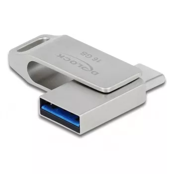 Memoria USB DeLOCK 16GB USB-C Type-A carcasa metálica
