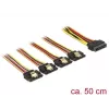 Cable SATA DeLOCK 60158 0,5m SATA 15 pines 4 x SATA 15 pines multicolor
